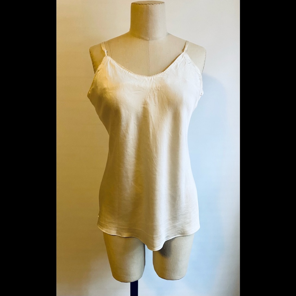 Vintage Nordstrom 100% Silk Camisole Ivory XL Adjustable Straps